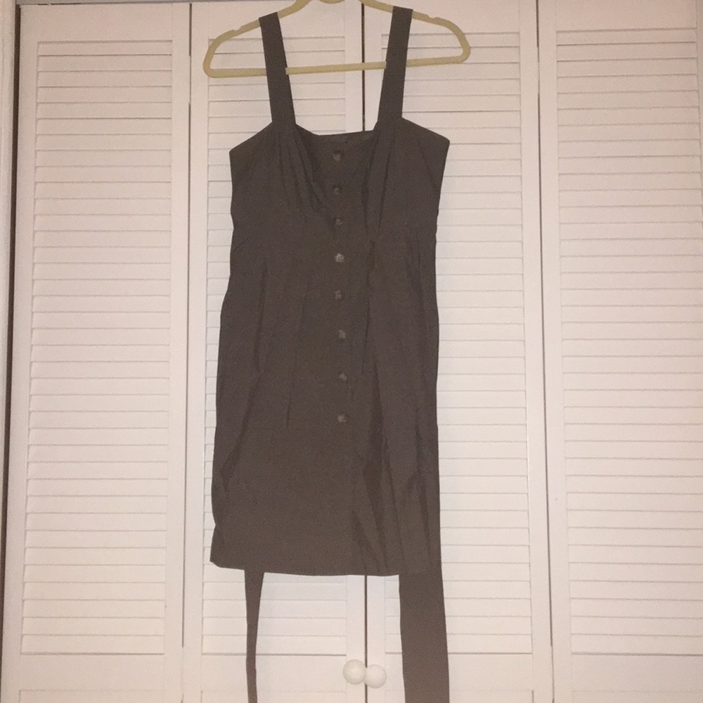 Theory Woman’s Gray Strapped Causal Dress with bow
